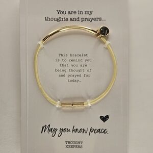 Gold Bracelet Gift Thoughts And Prayers Card Gold Heart